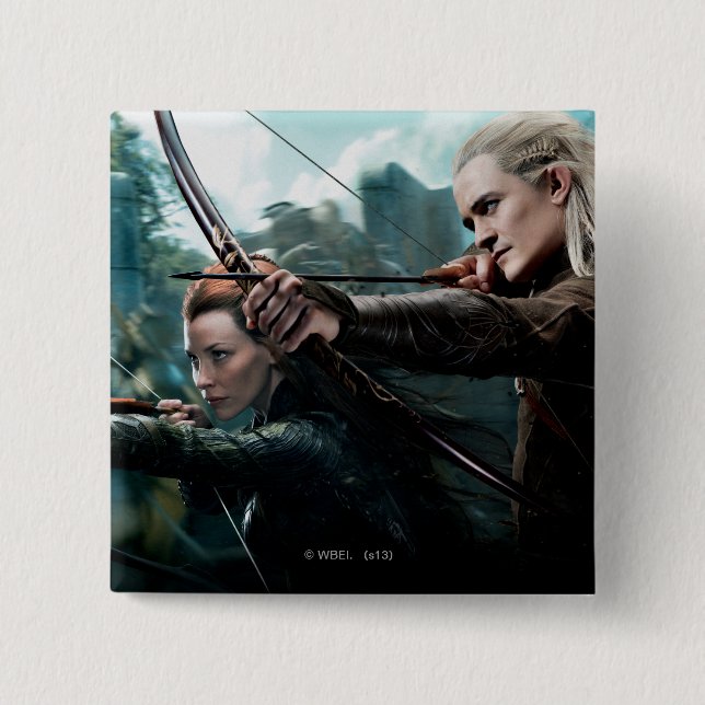 Macaron Carré 5 Cm TAURIEL™ et LEGOLAS GREENLEAF™ (Devant)