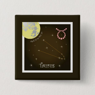 Macaron Carré 5 Cm Taurus April 21 to May 20 Buttons