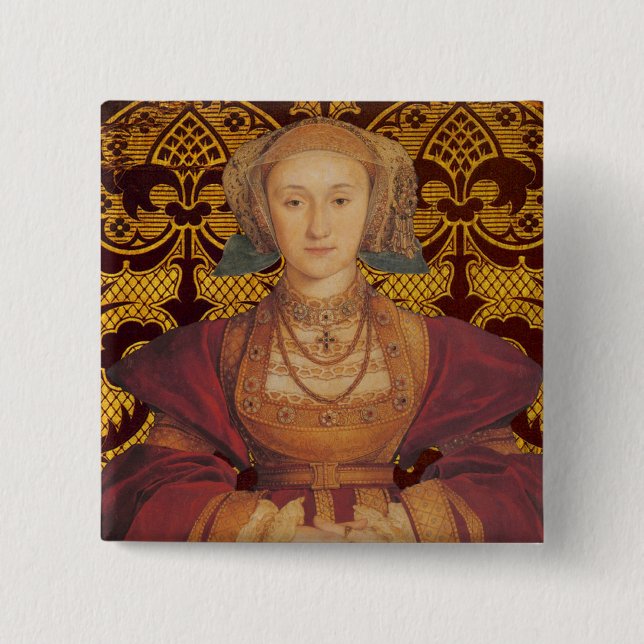 Macaron Carré 5 Cm Team Cleves - Portrait de la reine Anne de Cleves (Devant)