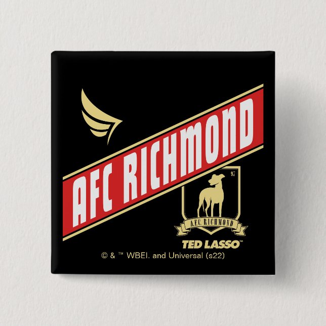 Macaron Carré 5 Cm Ted Lasso | AFC Richmond Athletic Banner (Devant)
