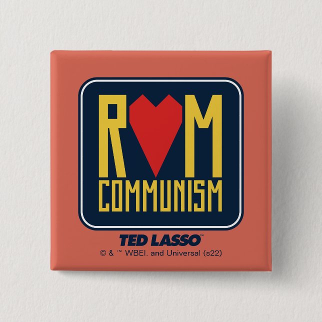 Macaron Carré 5 Cm Ted Lasso | Graphique du communisme rom (Devant)