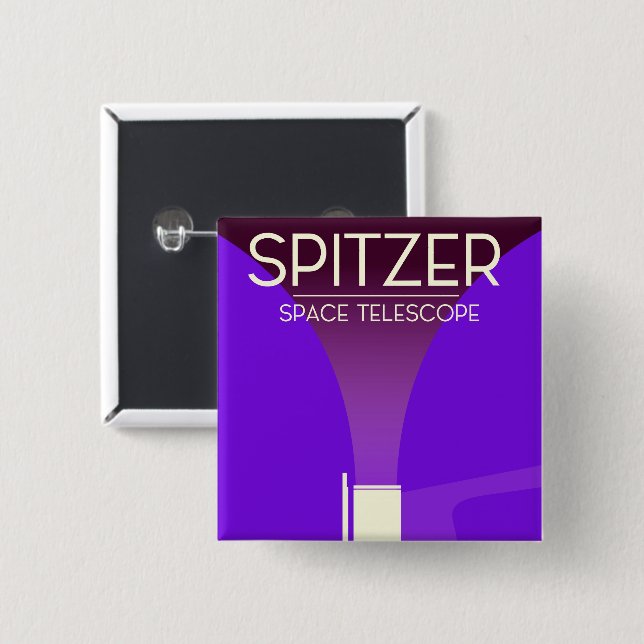 Macaron Carré 5 Cm Téléscope spatial Spitzer (Devant & derrière)