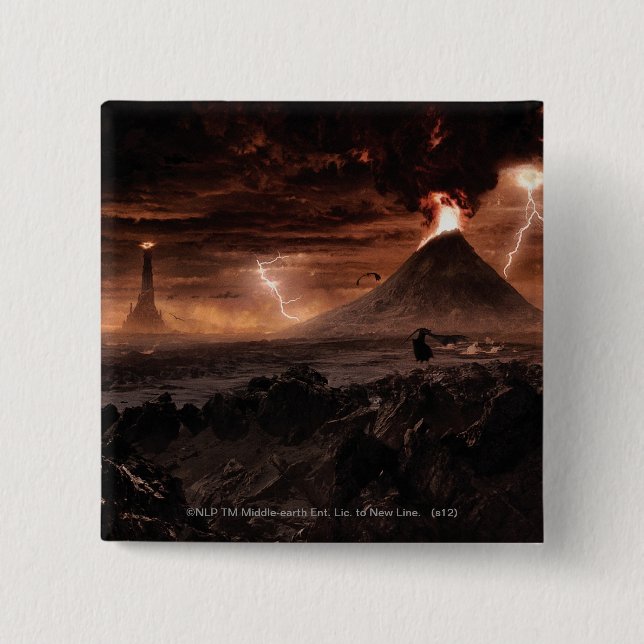 Macaron Carré 5 Cm Tempête de la foudre de Mordor (Devant)