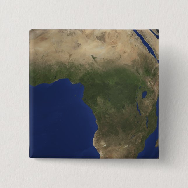 Macaron Carré 5 Cm Terre avec couverture terrestre sur l'Afrique (Devant)