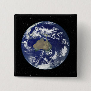 Macaron Carré 5 Cm Terre entièrement éclairée centrée sur l'Australie