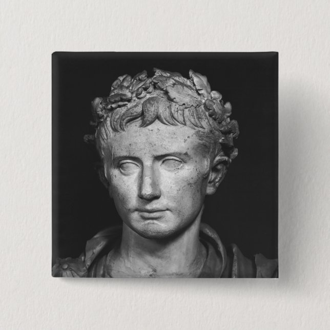 Macaron Carré 5 Cm Tête d'empereur Augustus (Devant)