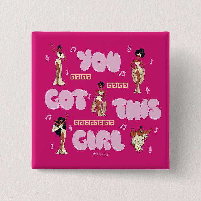 Macaron Carré 5 Cm The Muses - You Got This Girl Button (Devant)
