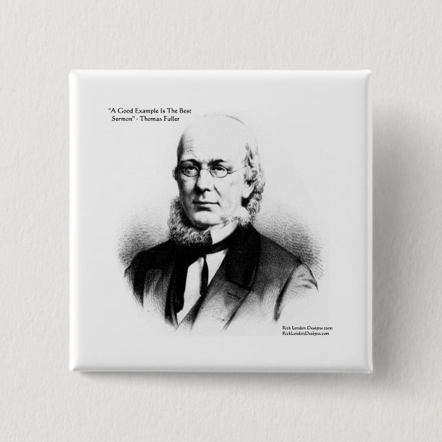 Macaron Carré 5 Cm Thomas Fuller "Meilleur Sermon" Don de Citation de (Devant)
