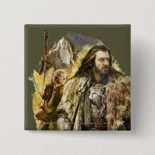 Macaron Carré 5 Cm THORIN OAKENSHIELD™, BILBO BAGGINS™, Gandalf