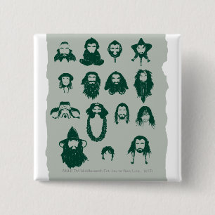 Macaron Carré 5 Cm THORIN OAKENSHIELD™ et Cheveux d'entreprise