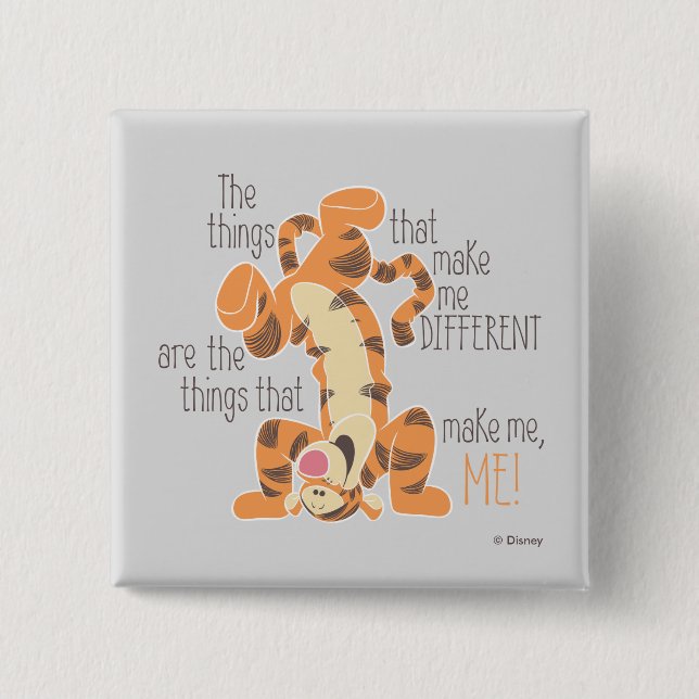 Macaron Carré 5 Cm Tigger | Faites-moi une citation (Devant)