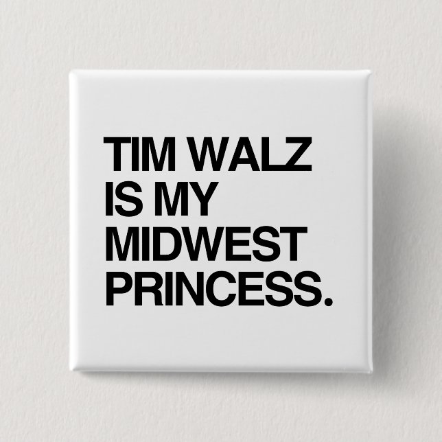 Macaron Carré 5 Cm Tim Walz est ma princesse du Midwest (Devant)