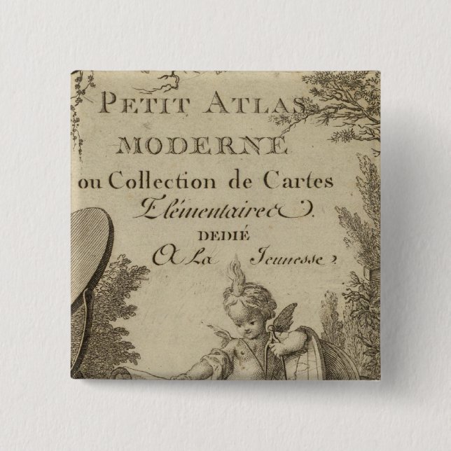 Macaron Carré 5 Cm Titre Page Petit atlas moderne (Devant)