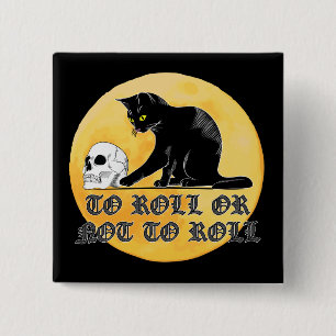 Macaron Carré 5 Cm To Roll Or Not To Roll Shakespeare Cat With Skull