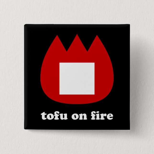 Macaron Carré 5 Cm 📛 tofu en feu (Devant)