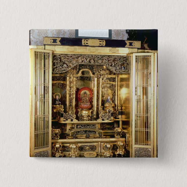 Macaron Carré 5 Cm Tombeau de Butsudan du palais d'un Damio à Kyoto (Devant)