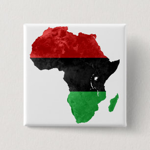Macaron Carré 5 Cm Topographique nationaliste noir de l'Afrique
