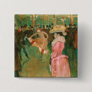 Macaron Carré 5 Cm Toulouse-Lautrec - Au Rouge, La Danse