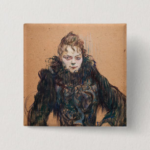 Macaron Carré 5 Cm Toulouse-Lautrec - Femme au boa noir