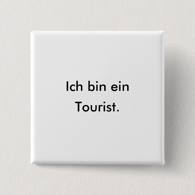 Macaron Carré 5 Cm Touriste allemand ou touriste en Allemagne ? (Devant)