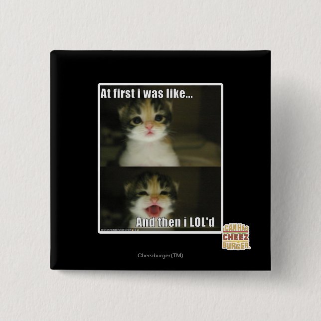 Macaron Carré 5 Cm Tout d'abord moi étais comme (Devant)