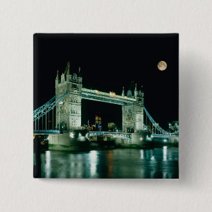 Macaron Carré 5 Cm Tower Bridge la nuit, Londres, Angleterre