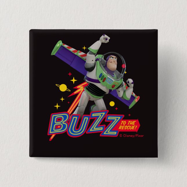 Macaron Carré 5 Cm Toy Story 4 | Buzz À La Secourt ! (Devant)
