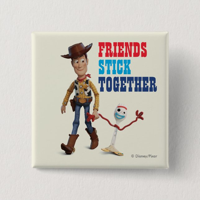 Macaron Carré 5 Cm Toy Story 4 | Woody & Forky Walking Together (Devant)