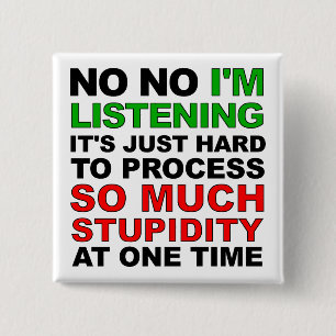 Macaron Carré 5 Cm Traiter Votre Bouton Bouton Stupidité Amusant Épin