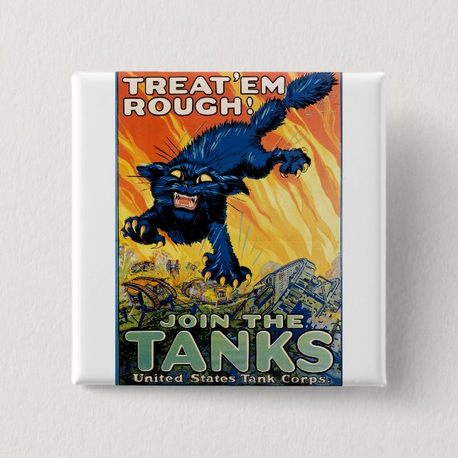 Macaron Carré 5 Cm Traitez-les rugosité - Rejoignez les chars (Devant)