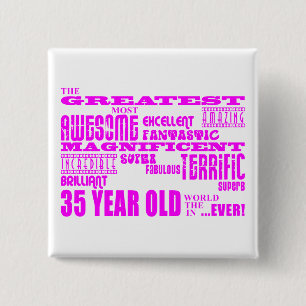 Macaron Carré 5 Cm Trentes-cinquième anniversaires plus grand