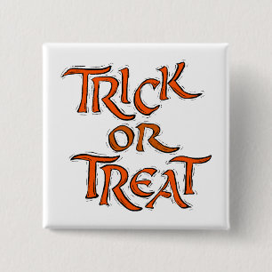 Macaron Carré 5 Cm Trick Halloween ou Traiter les mots