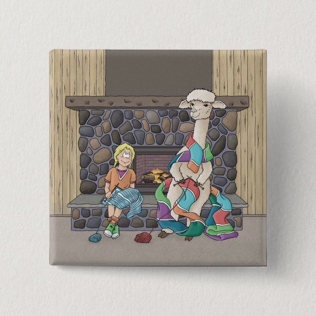 Macaron Carré 5 Cm Tricot Alpaca (Devant)