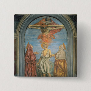 Macaron Carré 5 Cm Trinité sainte avec St Jerome (fresque)