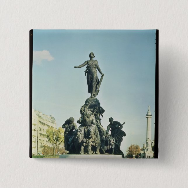 Macaron Carré 5 Cm Triumph de la République, 1879-99 (Devant)