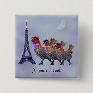 Macaron Carré 5 Cm Trois bornes françaises de poules