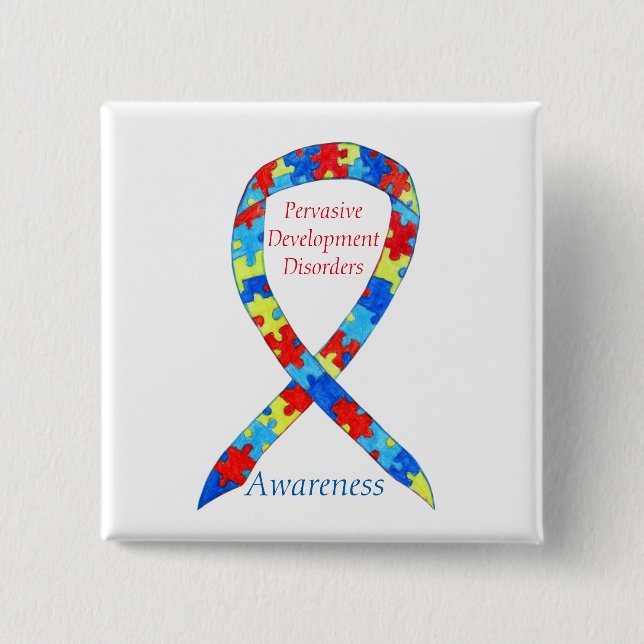 Macaron Carré 5 Cm Troubles De Développement Étendus (PDD) Épingles D (Devant)