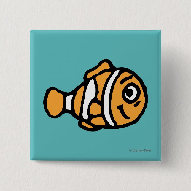 Macaron Carré 5 Cm Trouver Dory | Caricature Marlin (Devant)