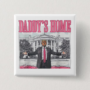 Macaron Carré 5 Cm Trump 2024 Election Daddy's Home Pink