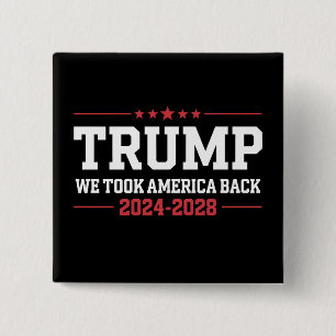 Macaron Carré 5 Cm Trump 2024 Nous avons ramené l'Amérique 47 États-U