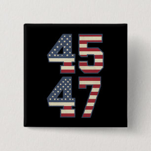 Macaron Carré 5 Cm Trump 2024 Président 45 47 Amérique États-Unis Vin