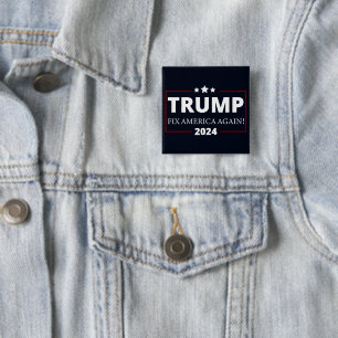 Macaron Carré 5 Cm Trump 2024   Réparer l'Amérique