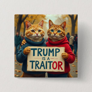 Macaron Carré 5 Cm Trump est un traître chat politique