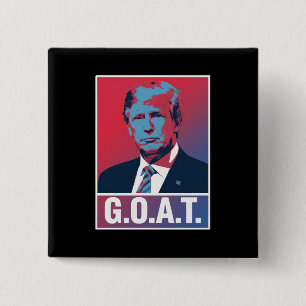 Macaron Carré 5 Cm Trump GOAT Élection 2024 Républicain Vintage