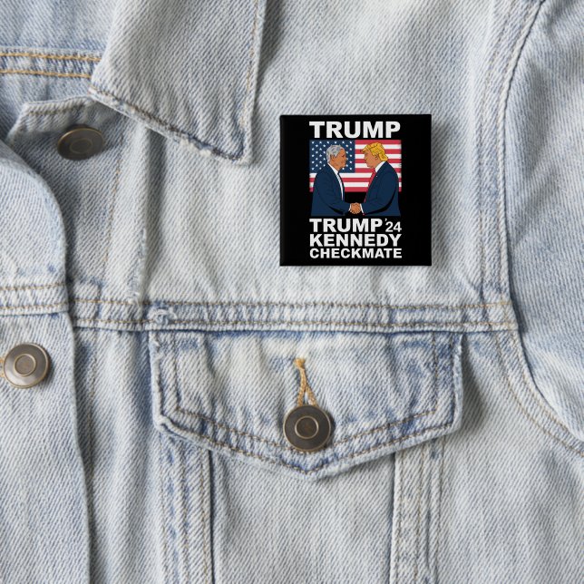 Macaron Carré 5 Cm Trump Kennedy Checkmate 2024 Vote Trump Kennedy (En situation)