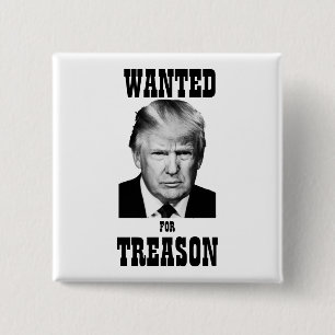 Macaron Carré 5 Cm Trump - Trahison Recherchée de l'affiche