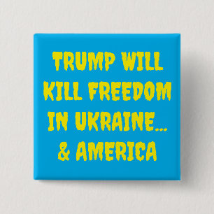 Macaron Carré 5 Cm Trump tuera la liberté en Ukraine et en Amérique