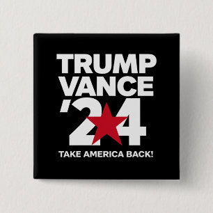 Macaron Carré 5 Cm Trump Vance 2024 Votez Trump 2024 Élection