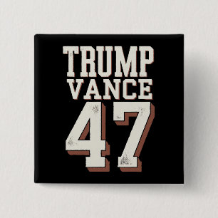 Macaron Carré 5 Cm Trump Vance Président Vintage Trump Gagne
