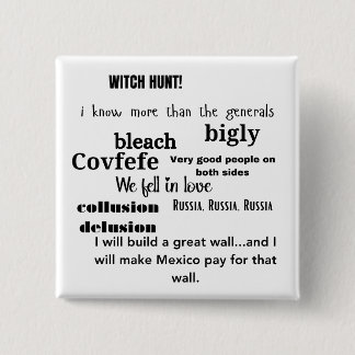 Macaron Carré 5 Cm Trump Word Cloud Typographie politique